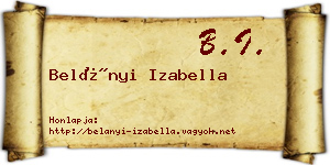 Belányi Izabella névjegykártya